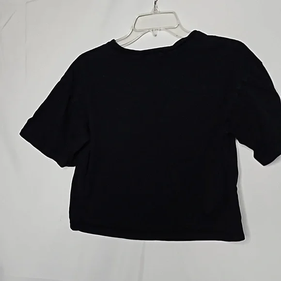 Egreis pin up Vintage short sleeve cropped black t-shirt top sz Medium - Picture 5 of 6